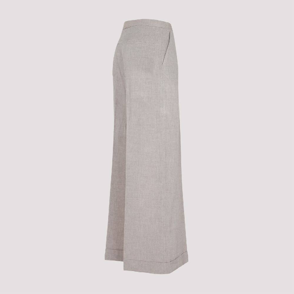 TOTEME  Pantaloni Larghi Marrone Chiaro TOTEME - Viscosa & Cashmere Offerta