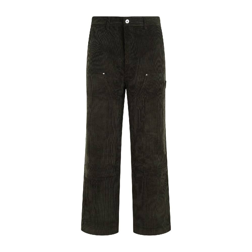 DRÔLE DE MONSIEUR Pantaloni di Cotone Verde a Costine da Uomo di DRÔLE DE MONSIEUR