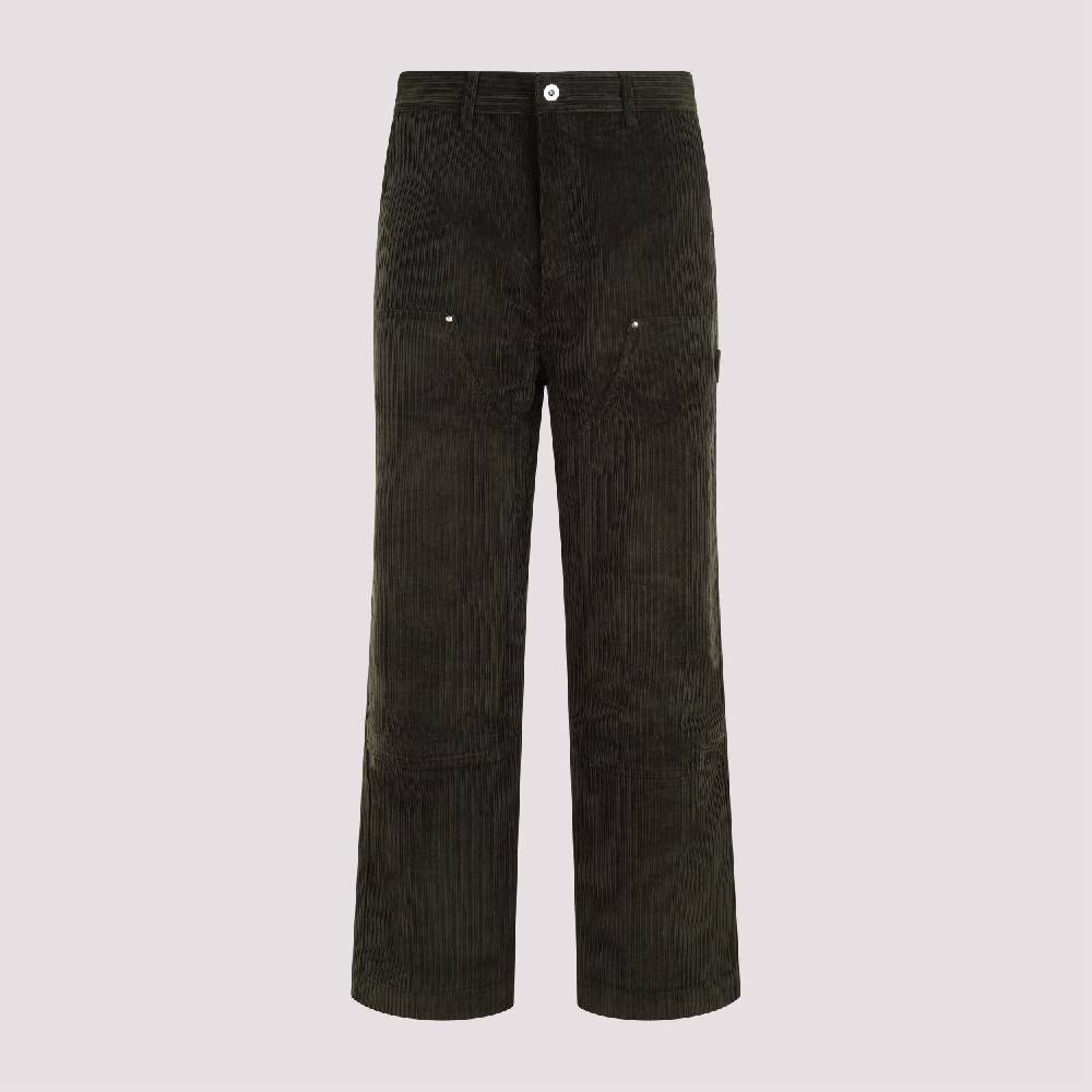 DRÔLE DE MONSIEUR  Pantaloni di Cotone Verde a Costine da Uomo di DRÔLE DE MONSIEUR Vendita