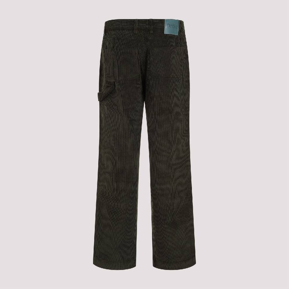 DRÔLE DE MONSIEUR  Pantaloni di Cotone Verde a Costine da Uomo di DRÔLE DE MONSIEUR Vendita