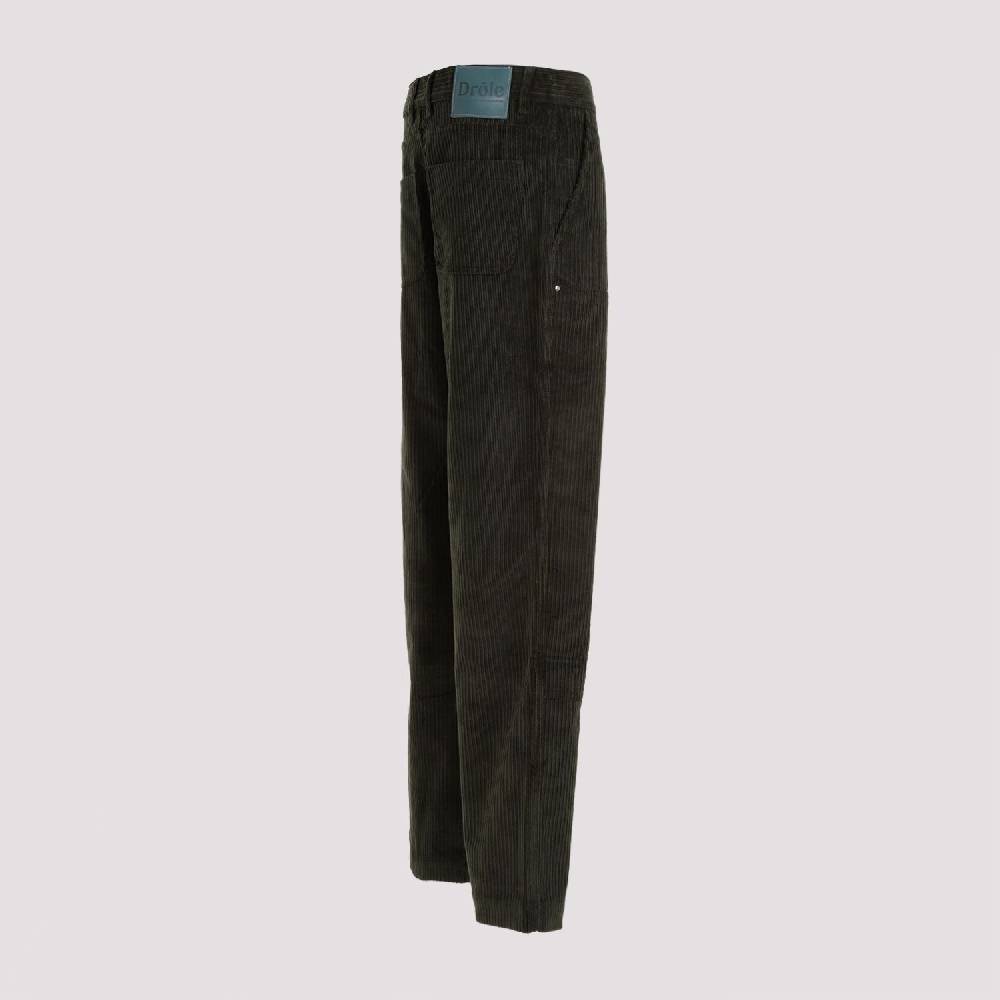 DRÔLE DE MONSIEUR  Pantaloni di Cotone Verde a Costine da Uomo di DRÔLE DE MONSIEUR Vendita