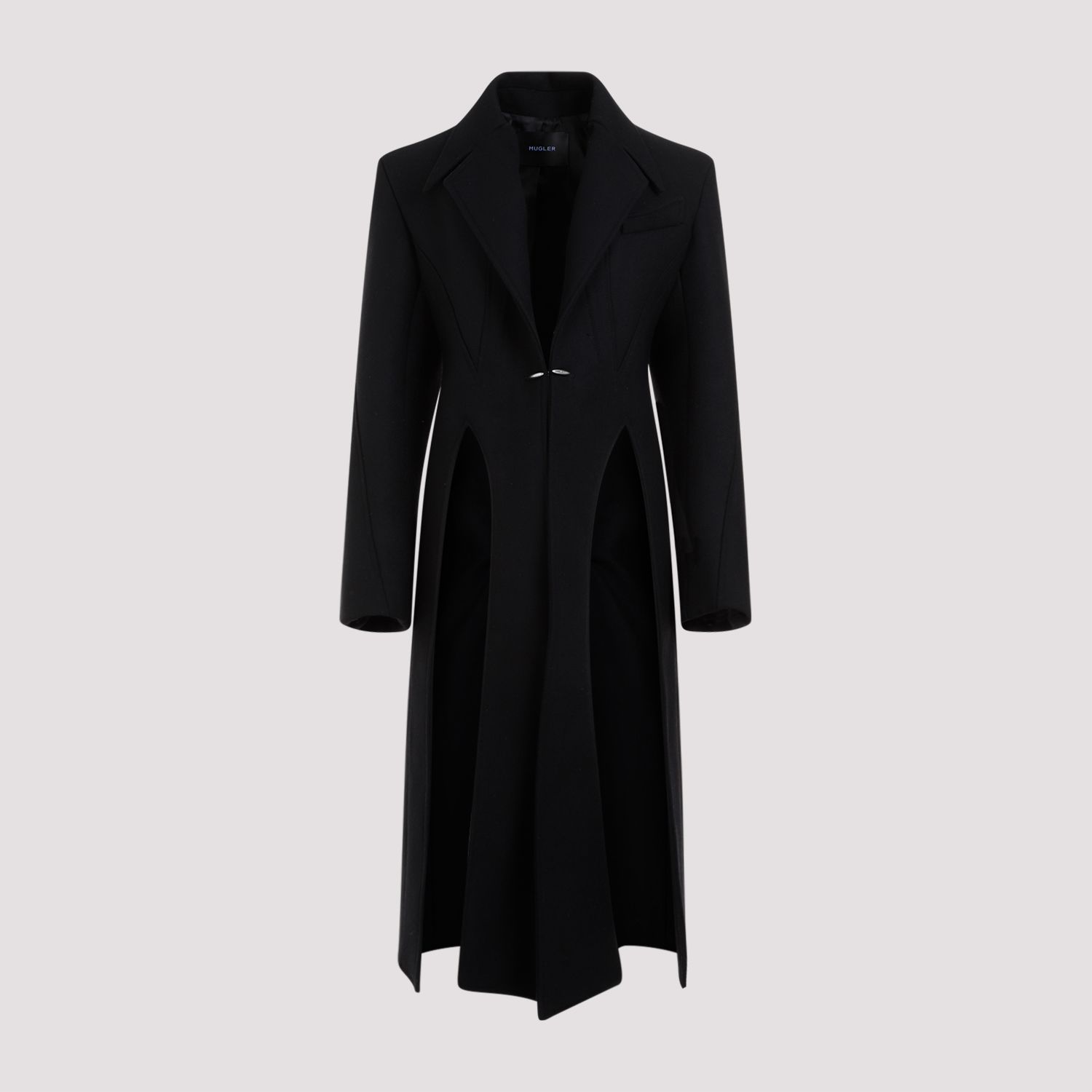 MUGLER  Cappotto Nero in Lana e Poliammide Mugler Lunghezza Caviglia I Più Venduti