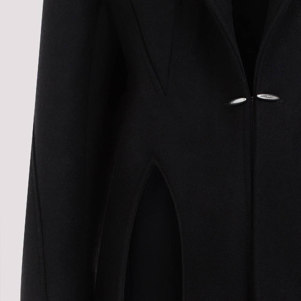 MUGLER  Cappotto Nero in Lana e Poliammide Mugler Lunghezza Caviglia I Più Venduti