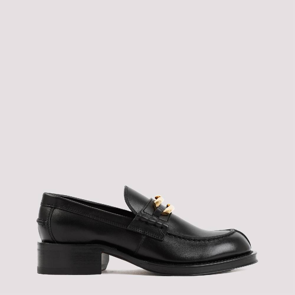 LANVIN  Mocassini LANVIN Neri in Pelle con Dettagli Dorati Negozio