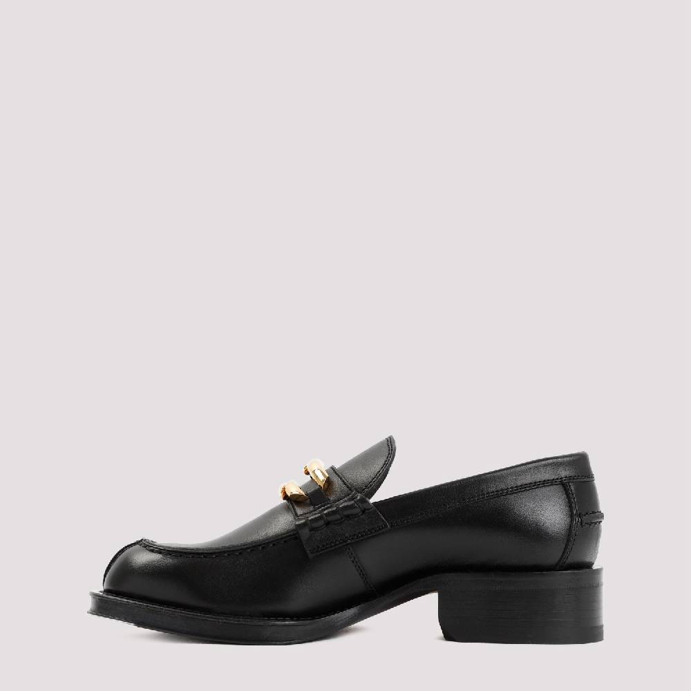LANVIN  Mocassini LANVIN Neri in Pelle con Dettagli Dorati Negozio