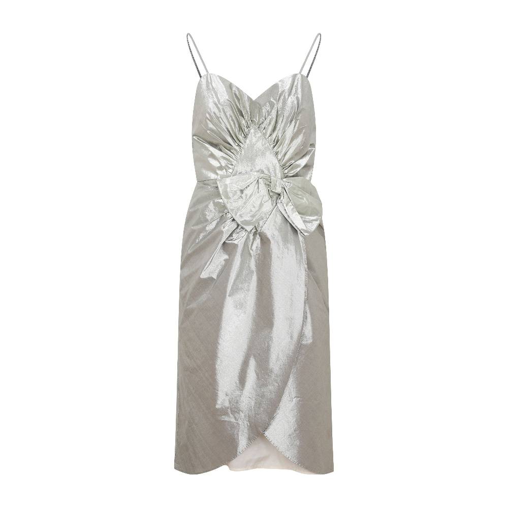MAISON MARGIELA Abito Midi Maison Margiela in Cotone Metallizzato Argento