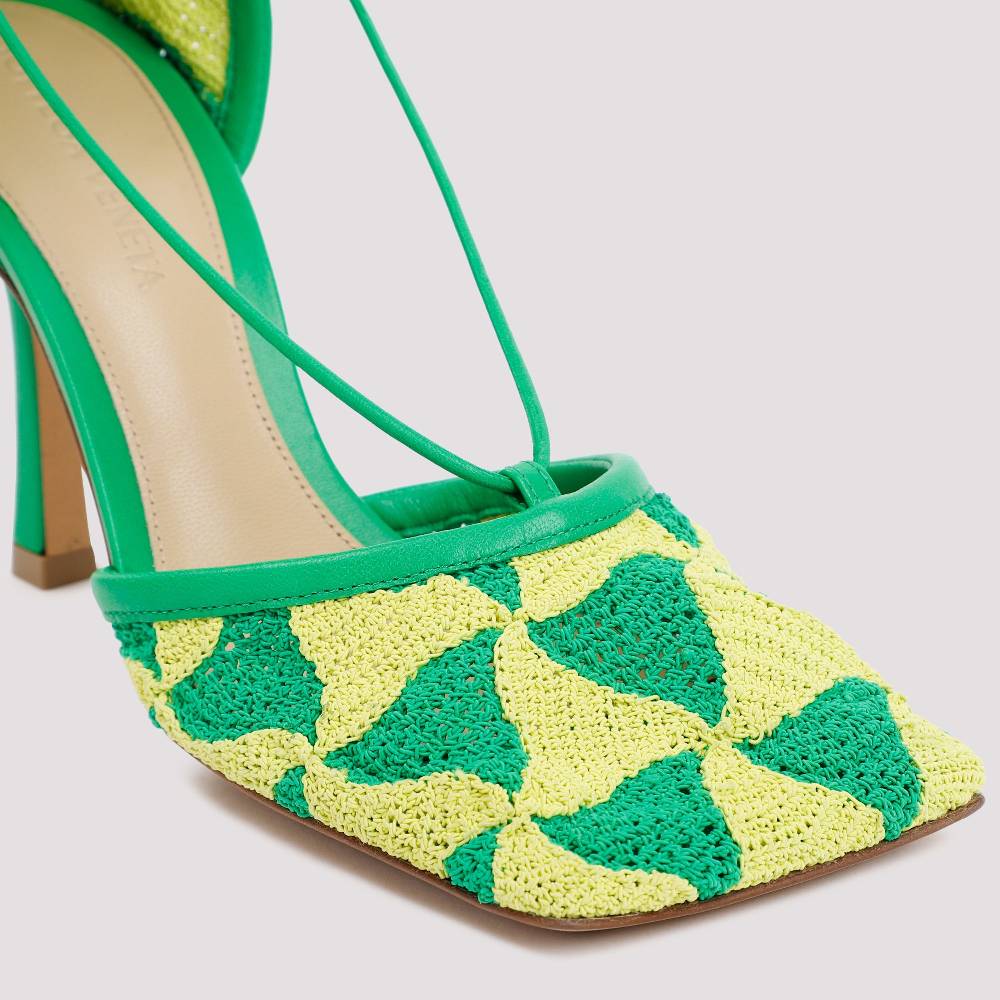 BOTTEGA VENETA  Sandali Bottega Veneta Verde e Giallo in Cotone per Donna 2025