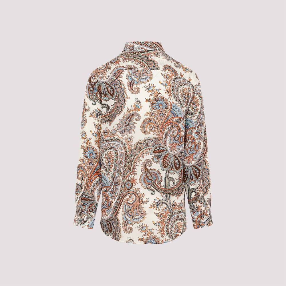 ETRO  Camicia Uomo ETRO Seta Bianca con Paisley 2025