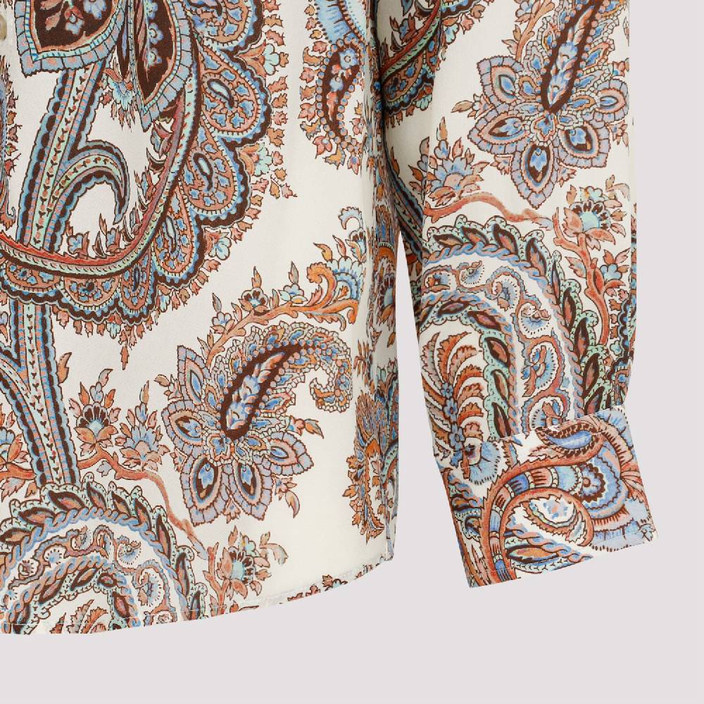 ETRO  Camicia Uomo ETRO Seta Bianca con Paisley 2025