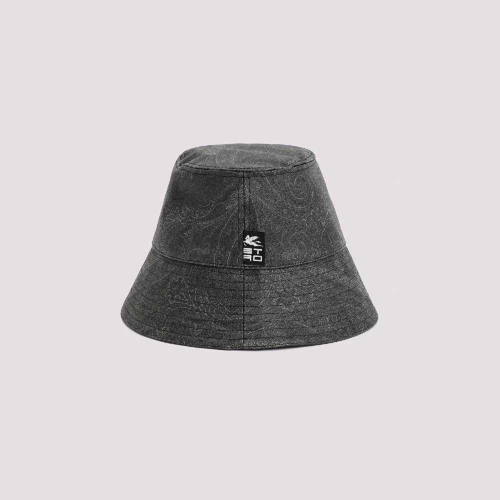 ETRO  Cappello Secchiello ETRO Paisley in Cotone - Nero In Linea