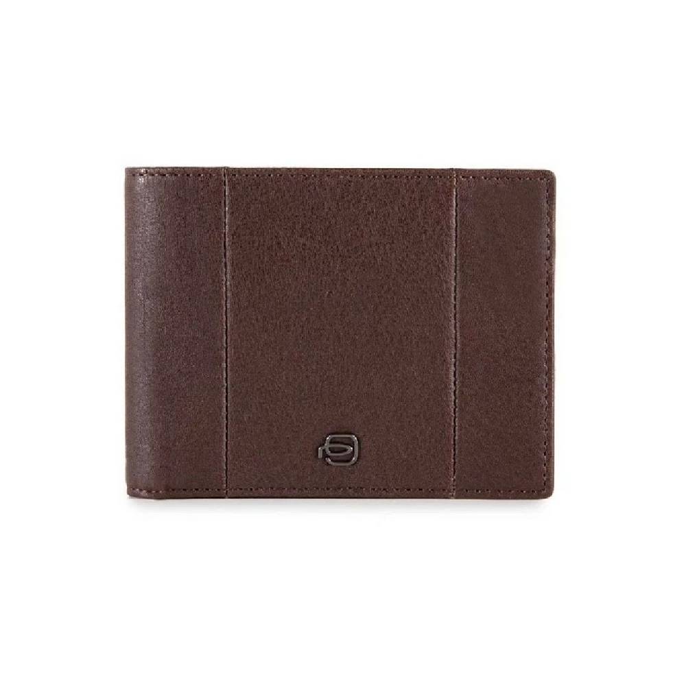 PIQUADRO Portafoglio Piquadro Marrone Scuro in Pelle con Protezione RFID