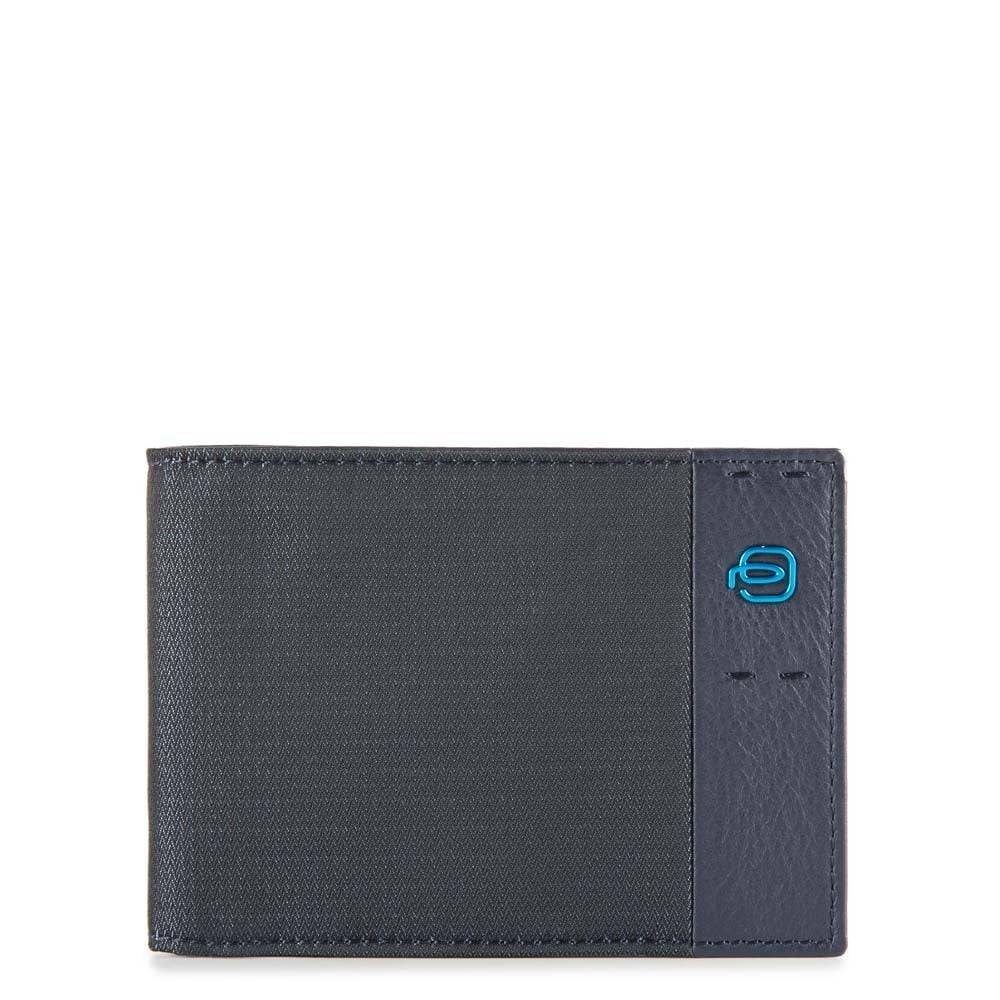 PIQUADRO Portafoglio Blu da Uomo Piquadro - Misto Poliestere/Cotone con Portamonete e Scomparti per Carte