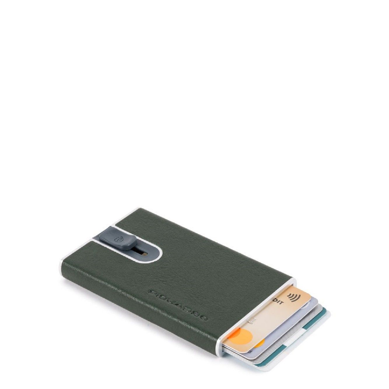 PIQUADRO  Portafoglio Portacarte in Pelle e Metallo RFID Piquadro Verde Novità