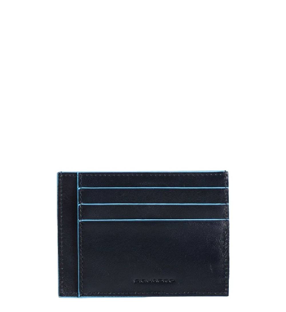 PIQUADRO  Porta Carte di Credito in Pelle Blu RFID Piquadro Sconto