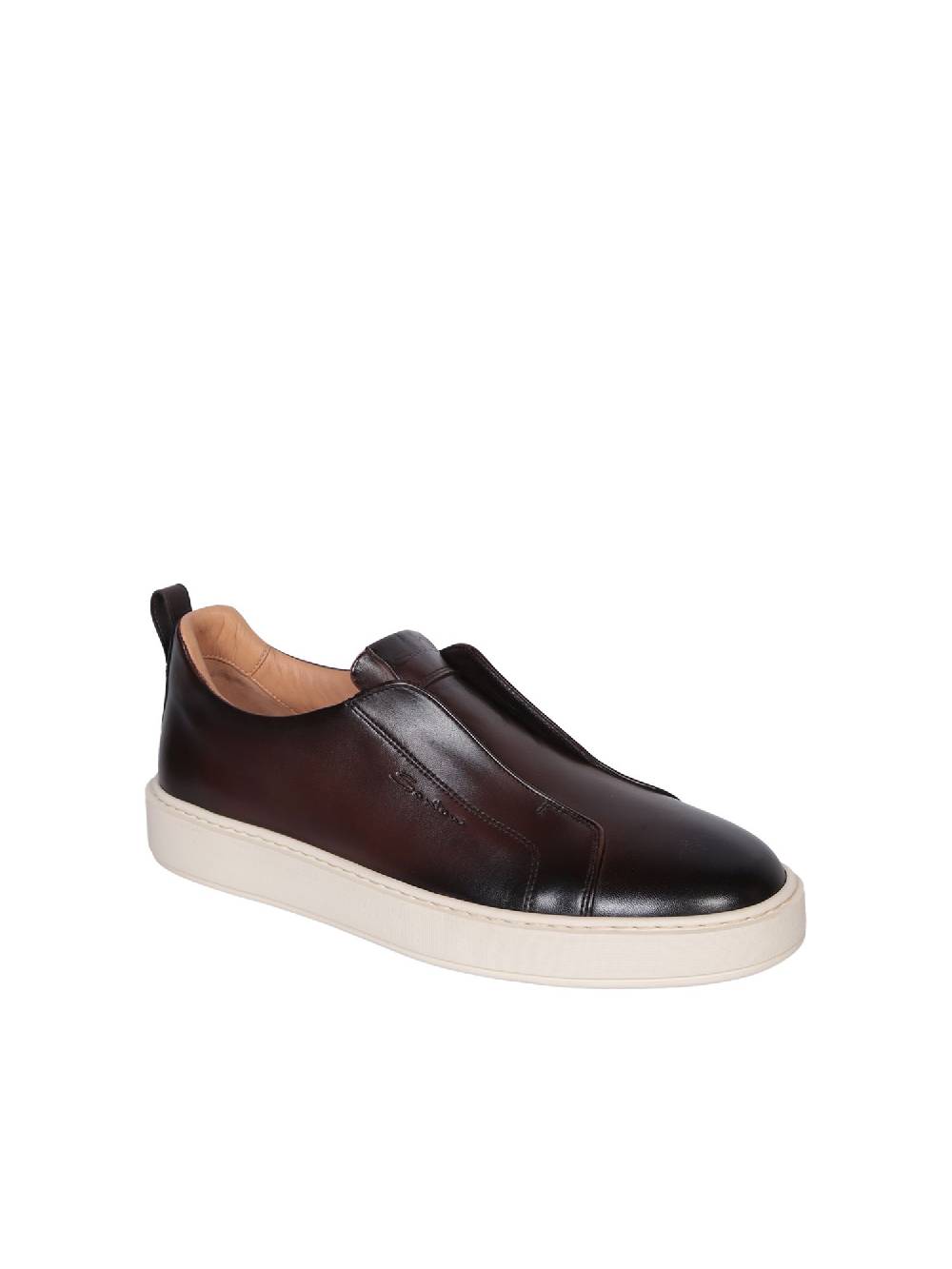 SANTONI  Sneakers in Pelle Marrone Uomo SANTONI 2025