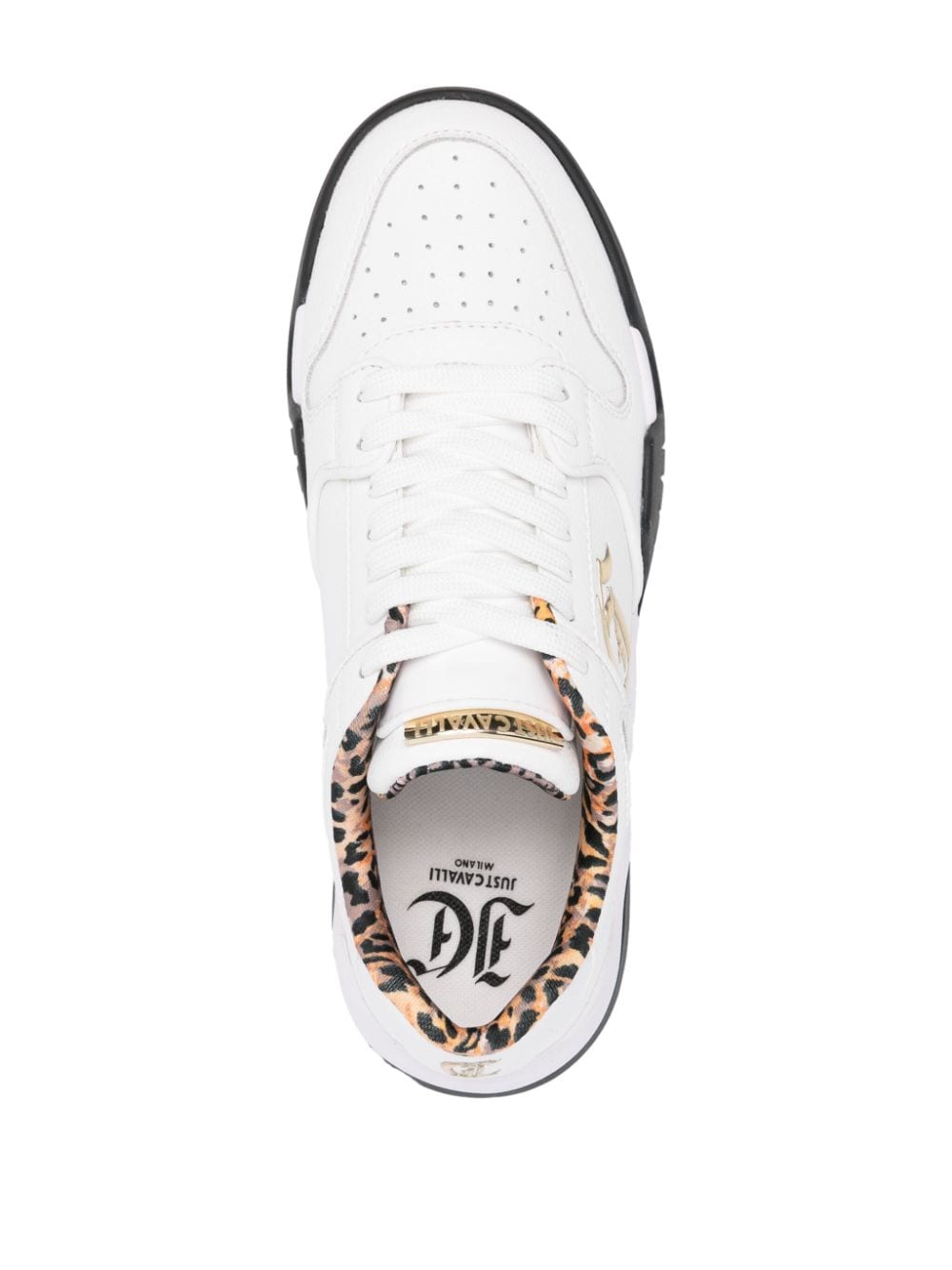JUST CAVALLI  Sneakers Bianche Donna Just Cavalli - Pelle e Tessuto alla Moda Soddisfazione Garantita