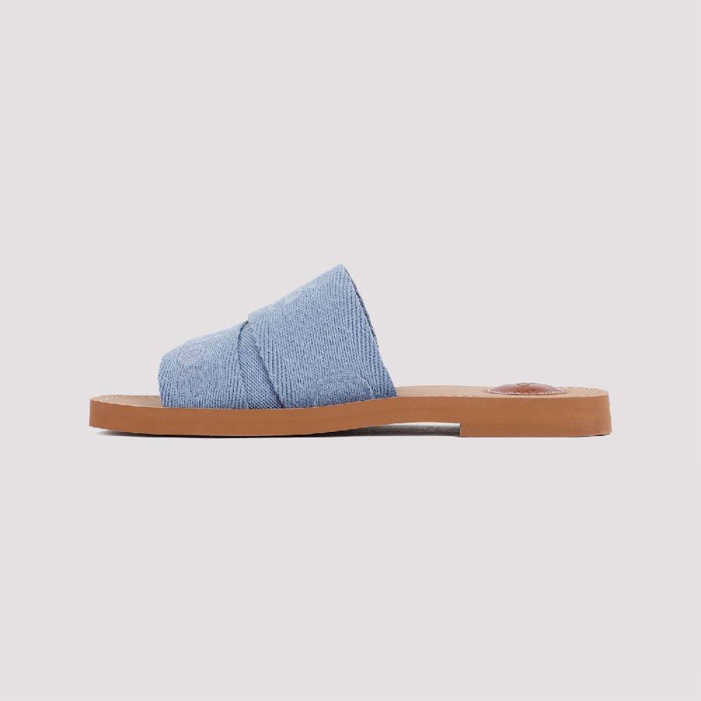 CHLOÉ  Stivaletti Bassi Chloé in Lino Blu Woody Economico