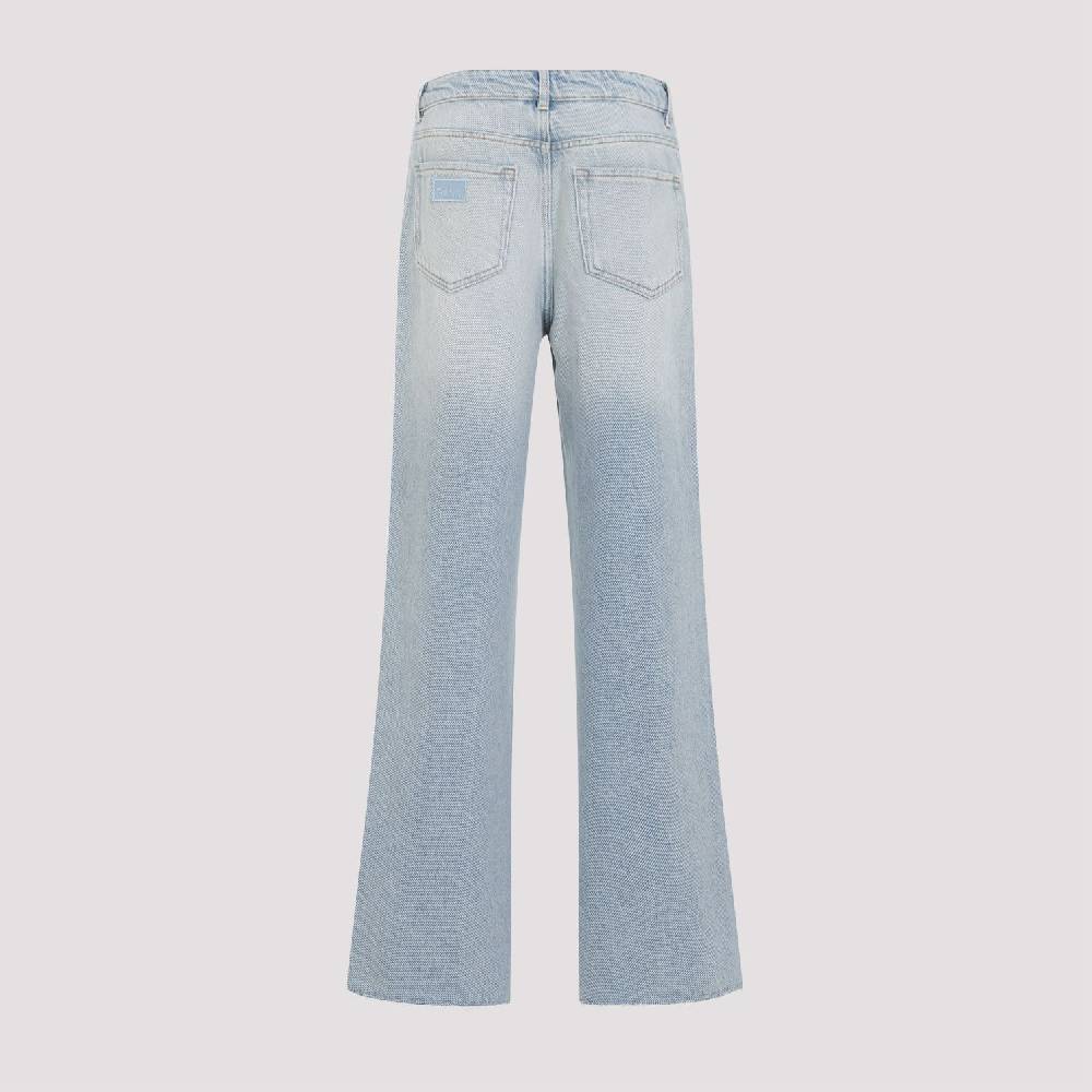 GANNI  Jeans GANNI in Cotone Biologico a Vita Alta - Azzurro Chiaro Outlet