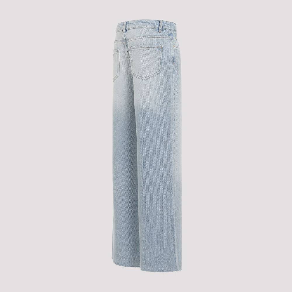 GANNI  Jeans GANNI in Cotone Biologico a Vita Alta - Azzurro Chiaro Outlet