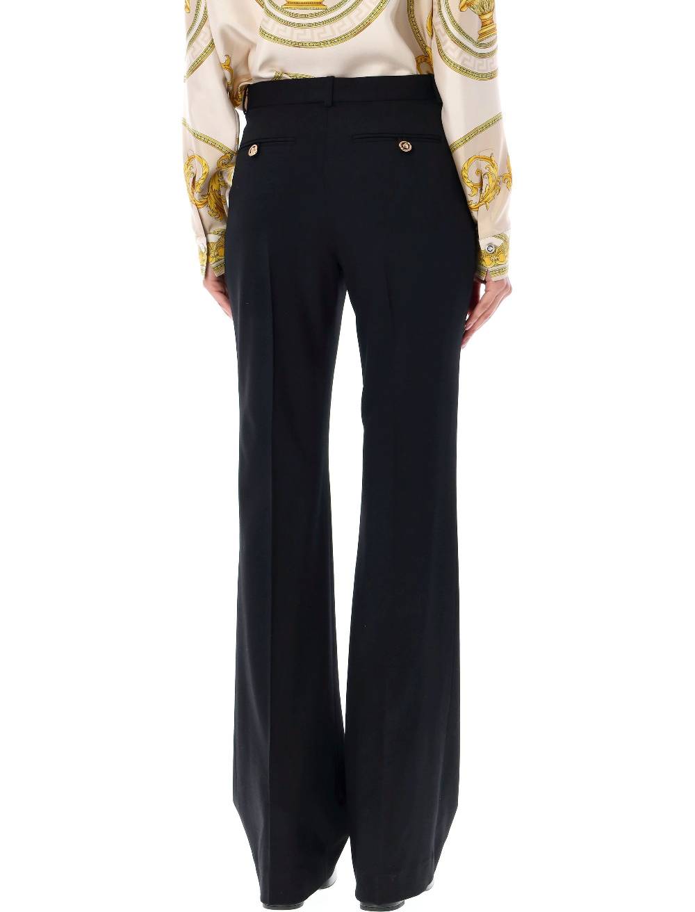 VERSACE  Pantaloni Svasati in Lana a Vita Alta Versace Hotsell