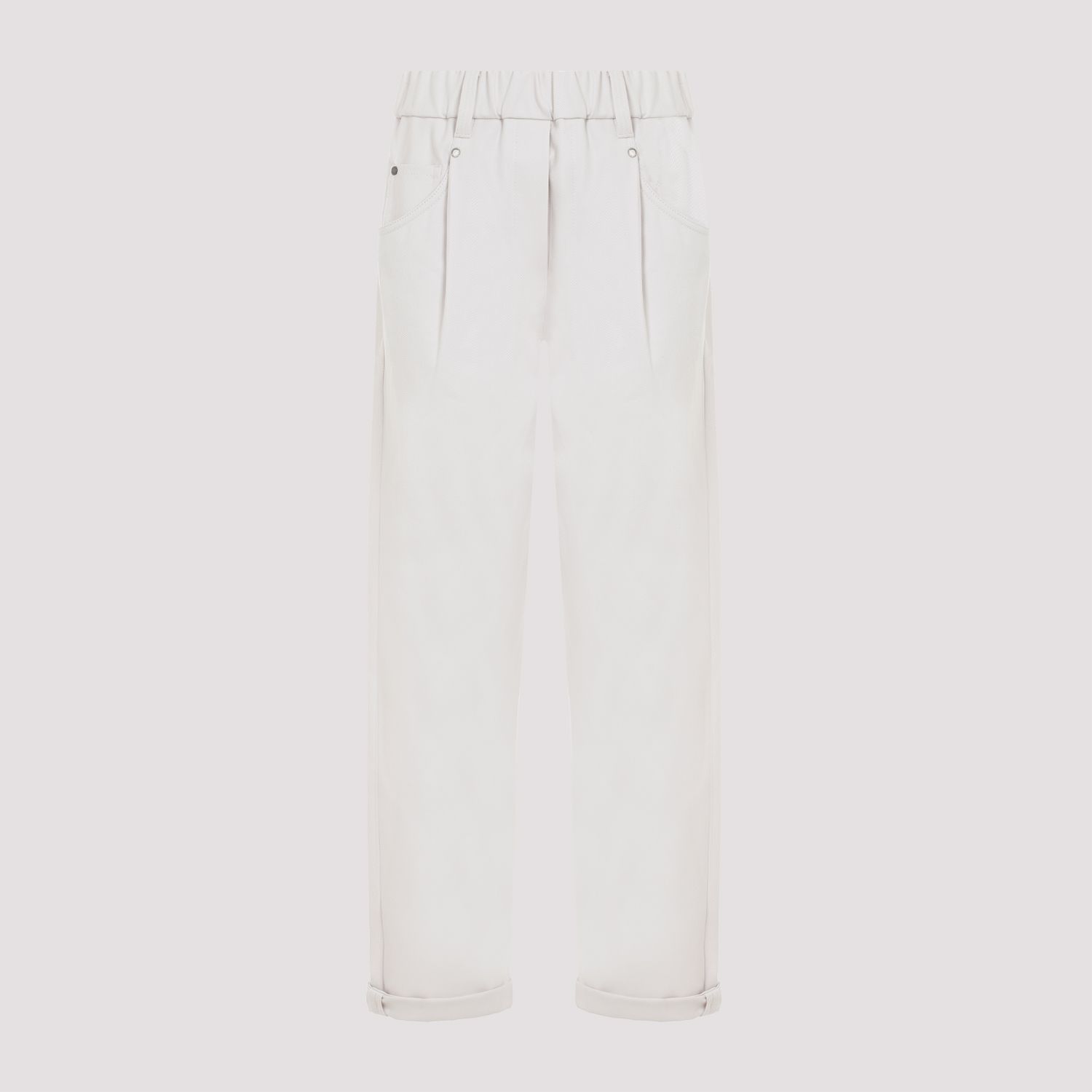 BRUNELLO CUCINELLI  Pantaloni in Cotone Elasticizzato Brunello Cucinelli - Color Carne Vendita Economica