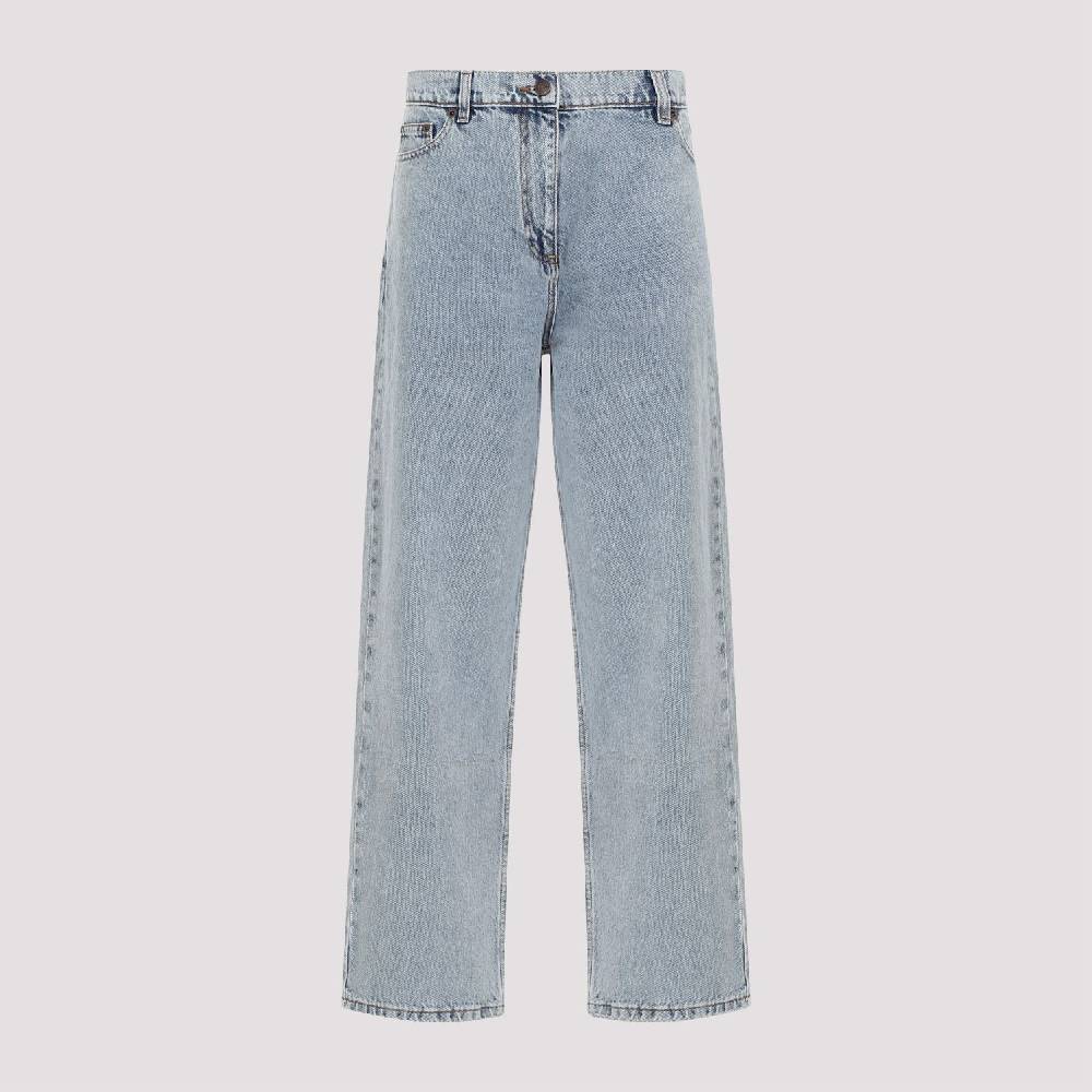 MAGDA BUTRYM  Jeans Larghi in Cotone Blu Magda Butrym a Vita Alta Enormi sconti