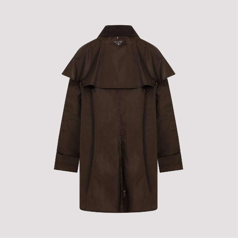 PRADA  Giacca da Donna Prada Marrone con Collo in Velluto a Coste in Poliammide Vendite Flash