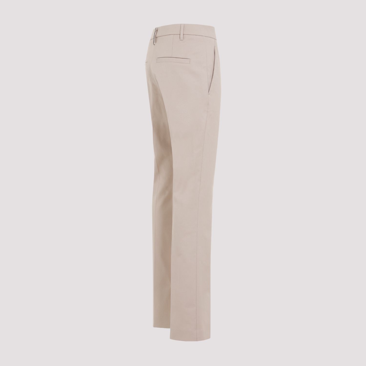 BRUNELLO CUCINELLI  Pantaloni in Cotone Sabbia con Dettaglio Monili Brunello Cucinelli Negozio