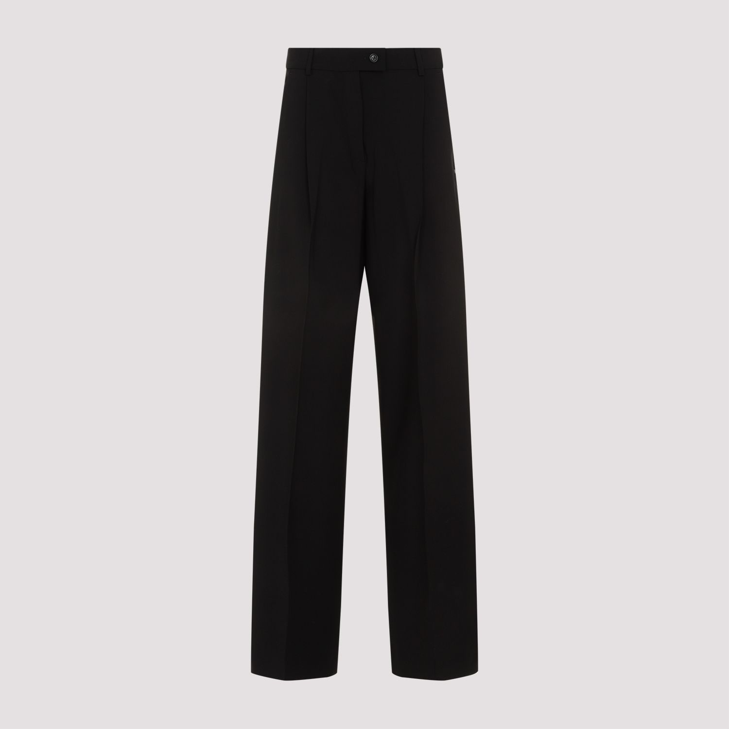SPORTMAX  Pantaloni Sportmax Ampia Gamba Lana Vergine Nero Moda