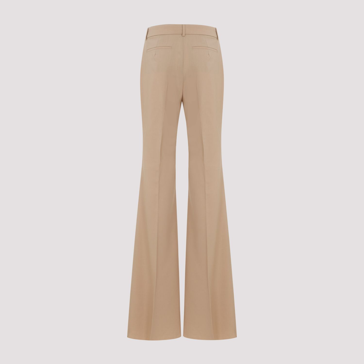 SPORTMAX  Pantaloni Svasati in Lana Vergine Beige Sportmax da Donna Italia