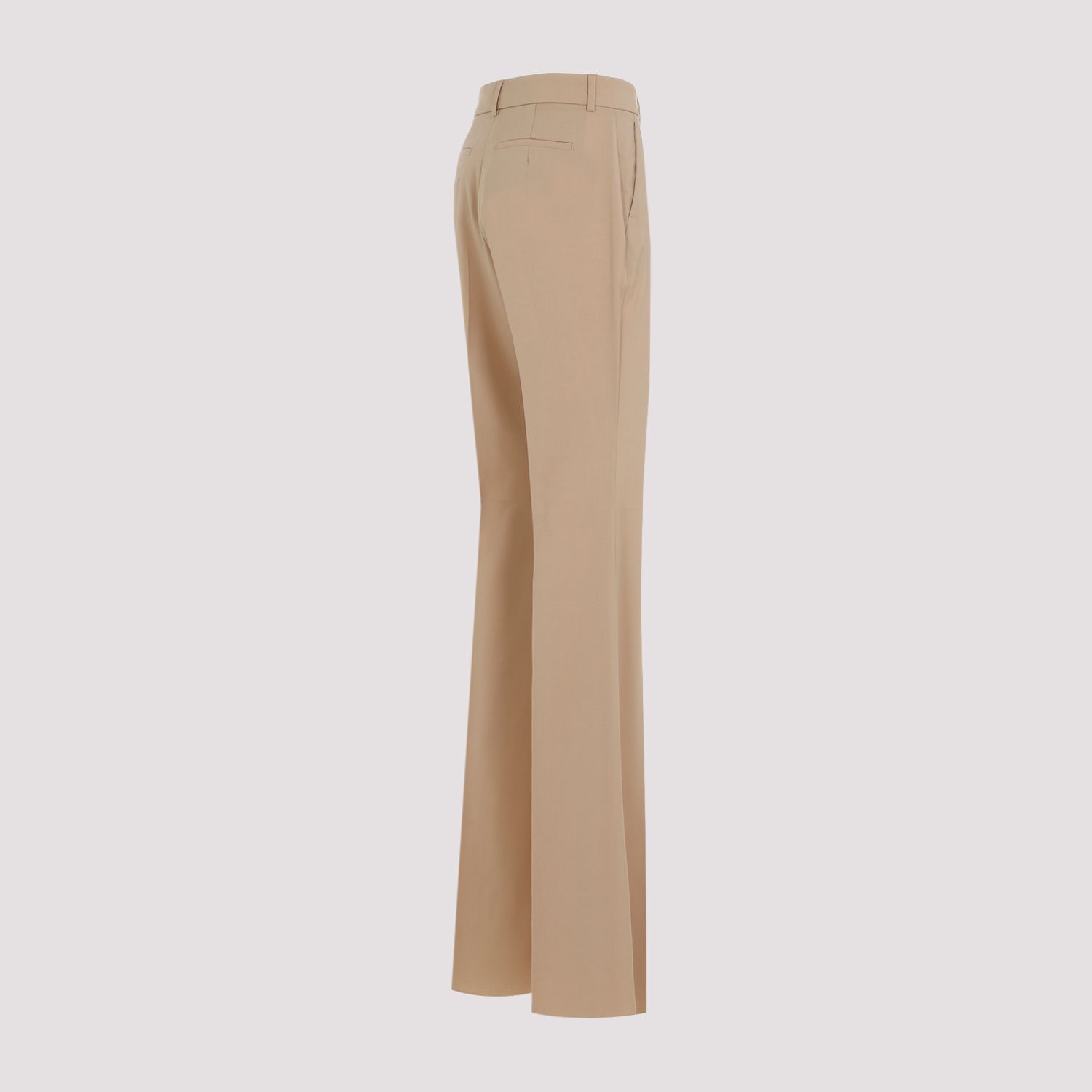 SPORTMAX  Pantaloni Svasati in Lana Vergine Beige Sportmax da Donna Italia