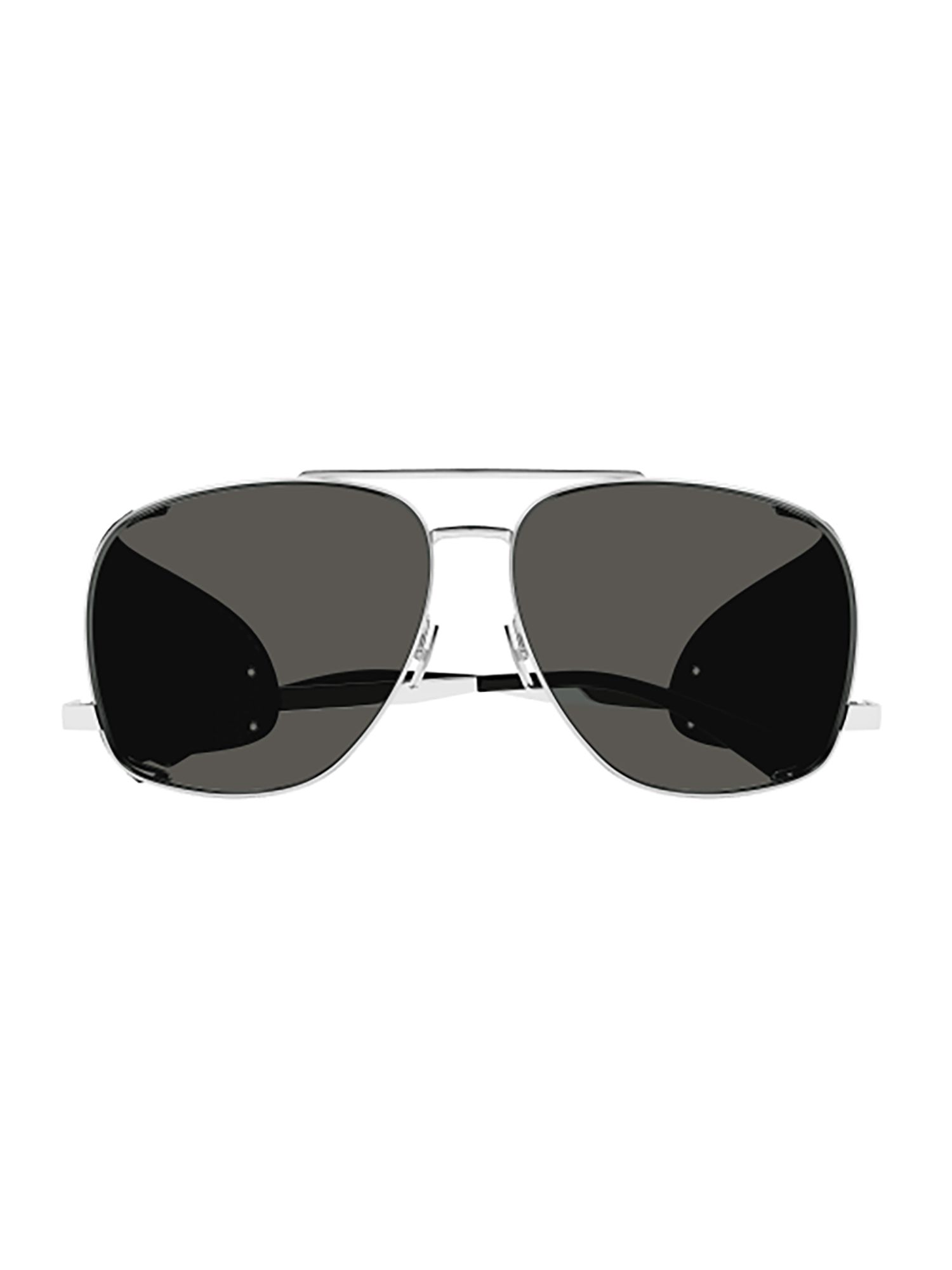 SAINT LAURENT Occhiali da Sole Saint Laurent con Spoiler in Pelle Metallica