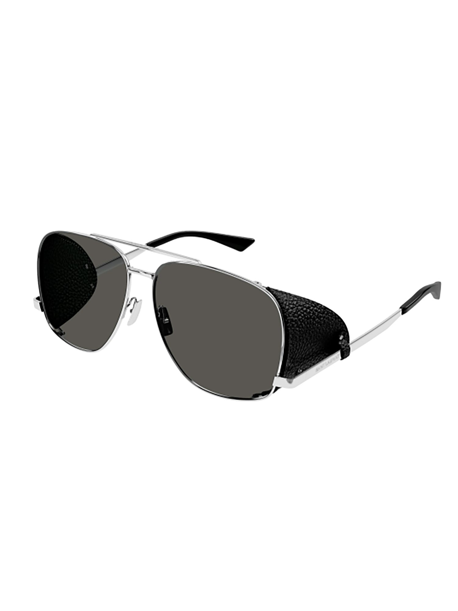 SAINT LAURENT  Occhiali da Sole Saint Laurent con Spoiler in Pelle Metallica Negozi Online