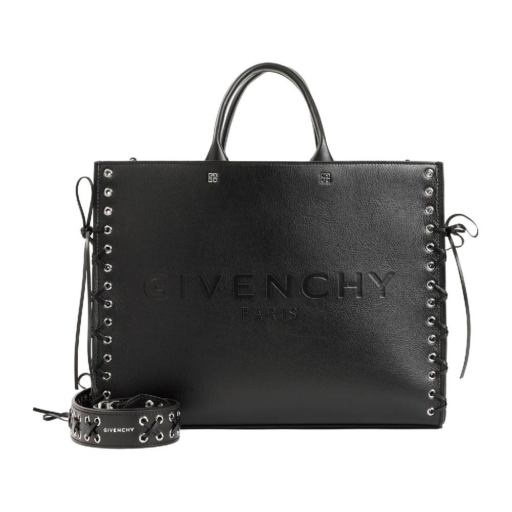 GIVENCHY Givenchy Borsa Tote Nera in Pelle Media - Cerniera e Occhielli