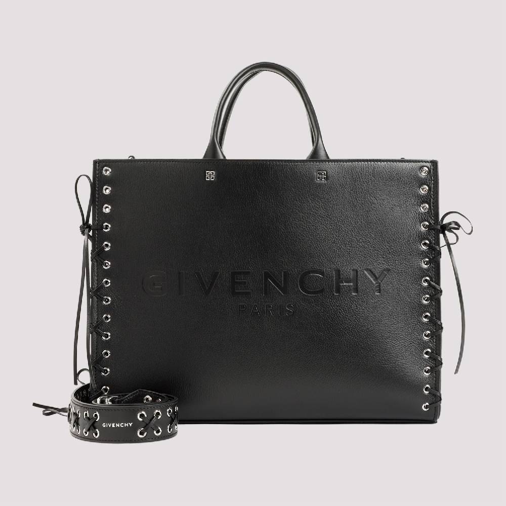 GIVENCHY  Givenchy Borsa Tote Nera in Pelle Media - Cerniera e Occhielli Offerta