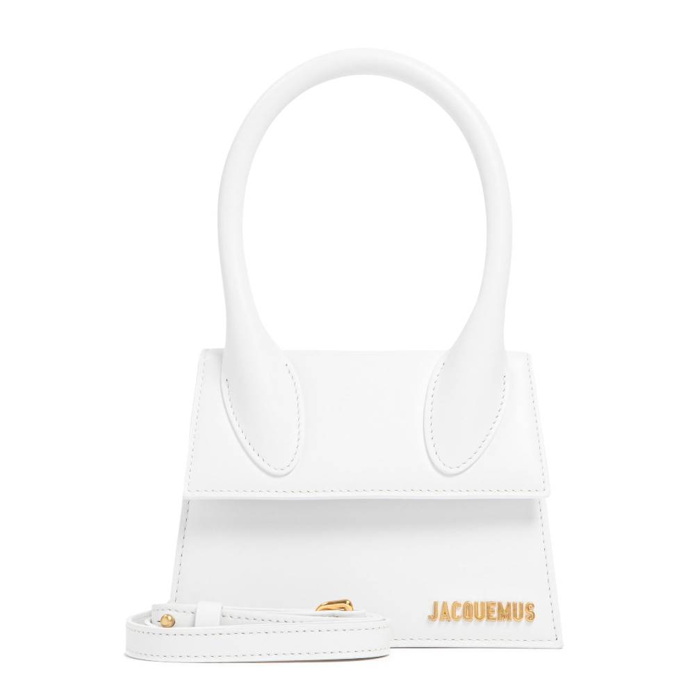 JACQUEMUS Borsa a Spalla Bianca in Pelle Le Chiquito Media di Jacquemus