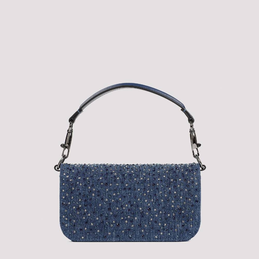 VALENTINO GARAVANI  Borsa a Spalla Piccola Blu con Strass di Valentino Garavani In Vendita