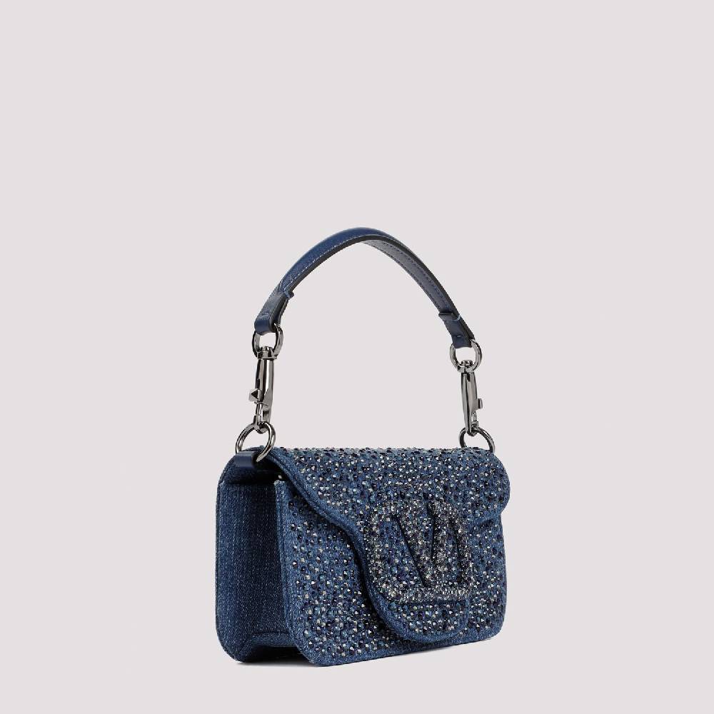 VALENTINO GARAVANI  Borsa a Spalla Piccola Blu con Strass di Valentino Garavani In Vendita