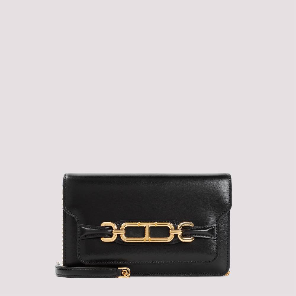 TOM FORD  Borsa a Mano Tom Ford Whitney in Pelle di Vitello Nera Saldi Di Fabbrica