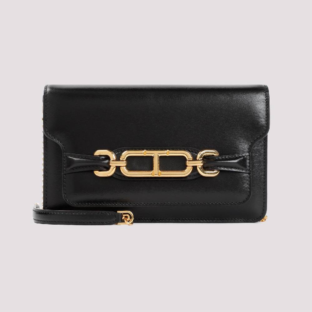 TOM FORD  Borsa a Mano Tom Ford Whitney in Pelle di Vitello Nera Saldi Di Fabbrica