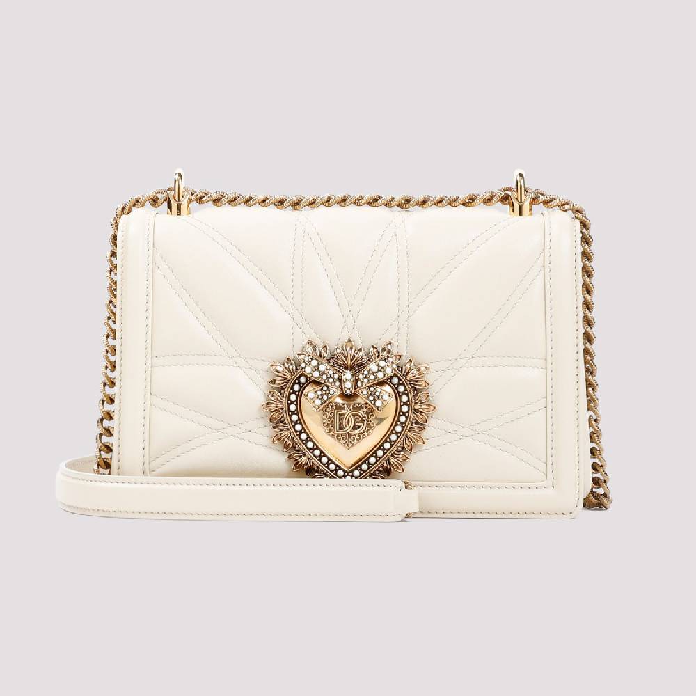 DOLCE & GABBANA  Borsa a Spalla Devotion Dolce & Gabbana in Pelle Color Nude Negozio