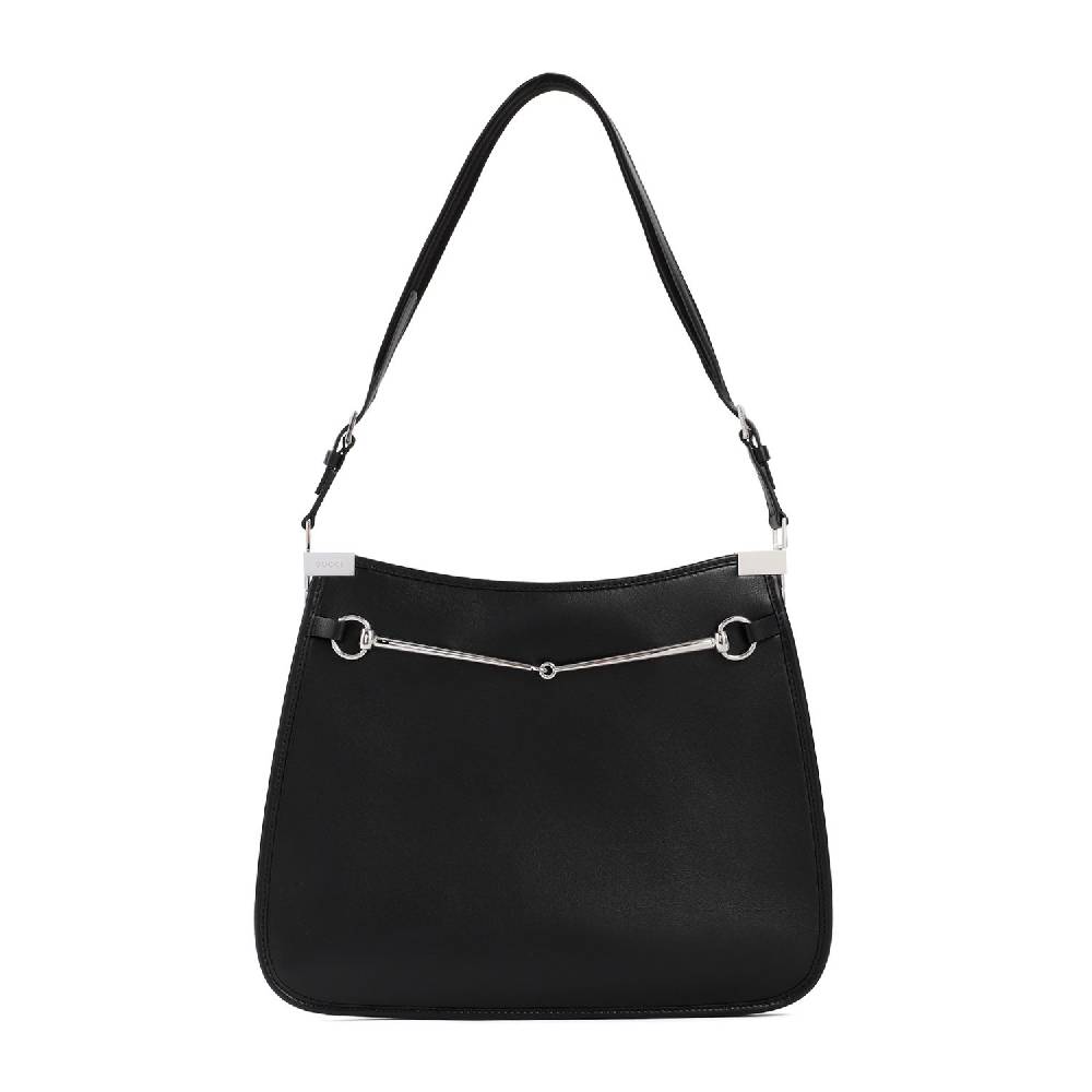 GUCCI  Borsa GUCCI in Pelle Nappa Nera con Accessori Argentati 2025