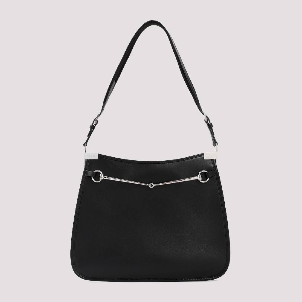 GUCCI  Borsa GUCCI in Pelle Nappa Nera con Accessori Argentati 2025
