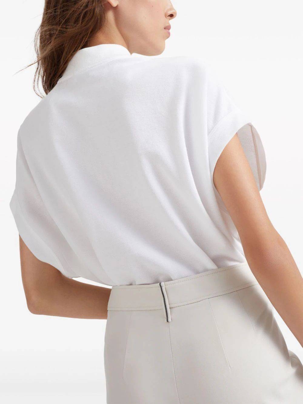 BRUNELLO CUCINELLI  Pantaloni Donna Bianchi in Cotone Elasticizzato Brunello Cucinelli Spedizione Gratuita