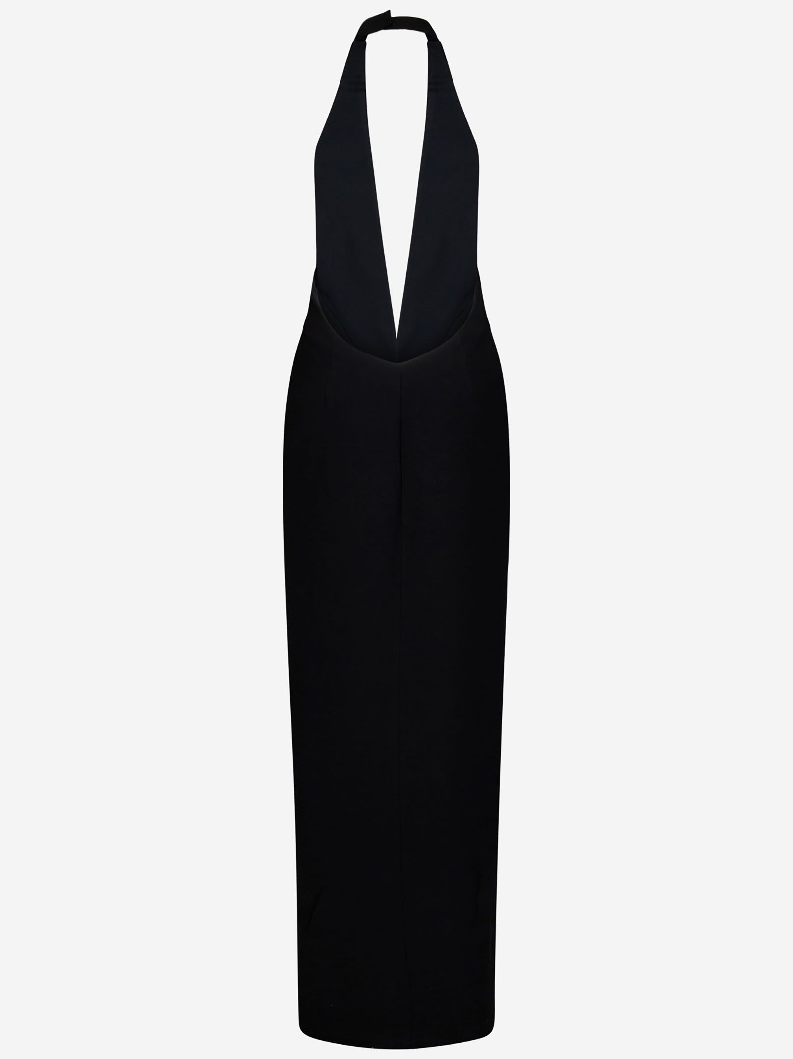 MONOT  Abito Nero MONOT con Scollatura a V e Spacco Anteriore Senza Schiena Shopping online