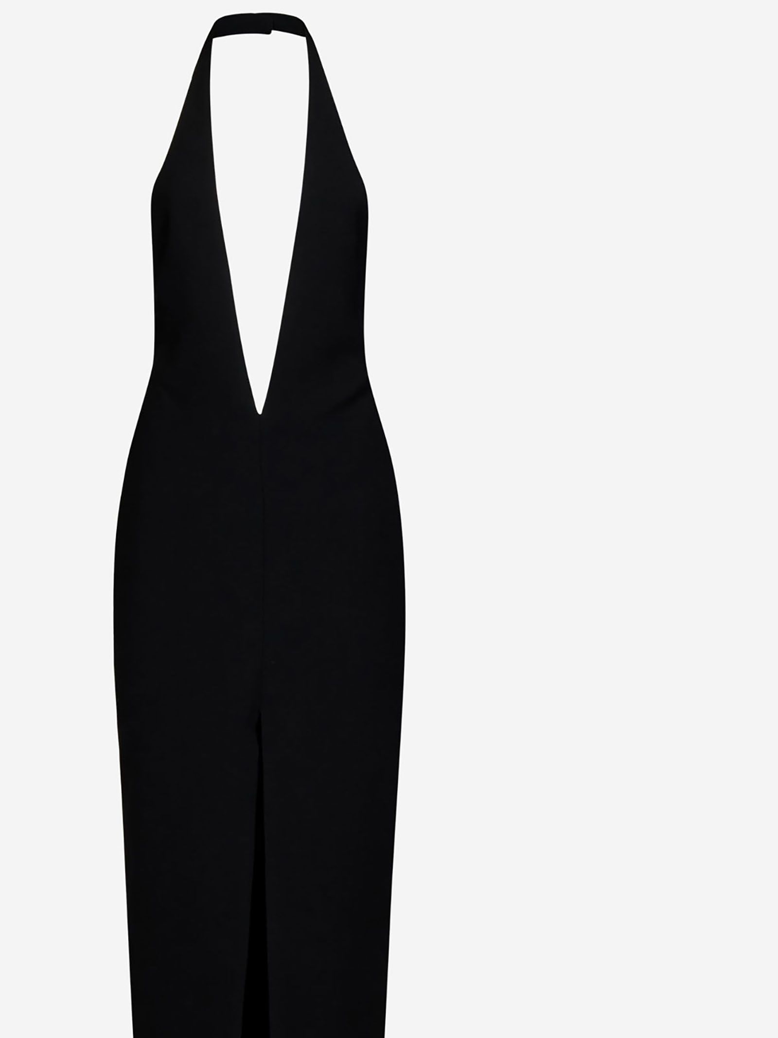 MONOT  Abito Nero MONOT con Scollatura a V e Spacco Anteriore Senza Schiena Shopping online
