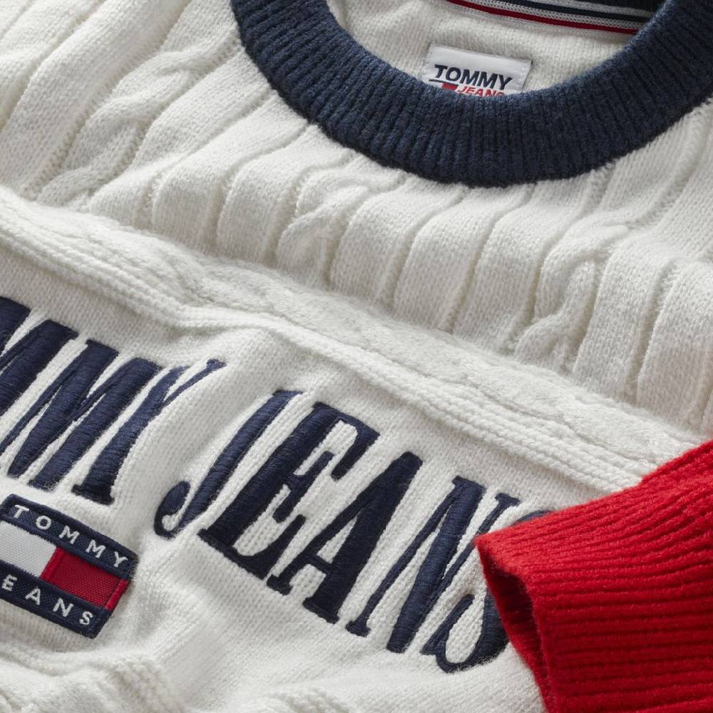 TOMMY JEANS  Felpa di Cotone Bianca Tommy Jeans Donna Acquista Ora