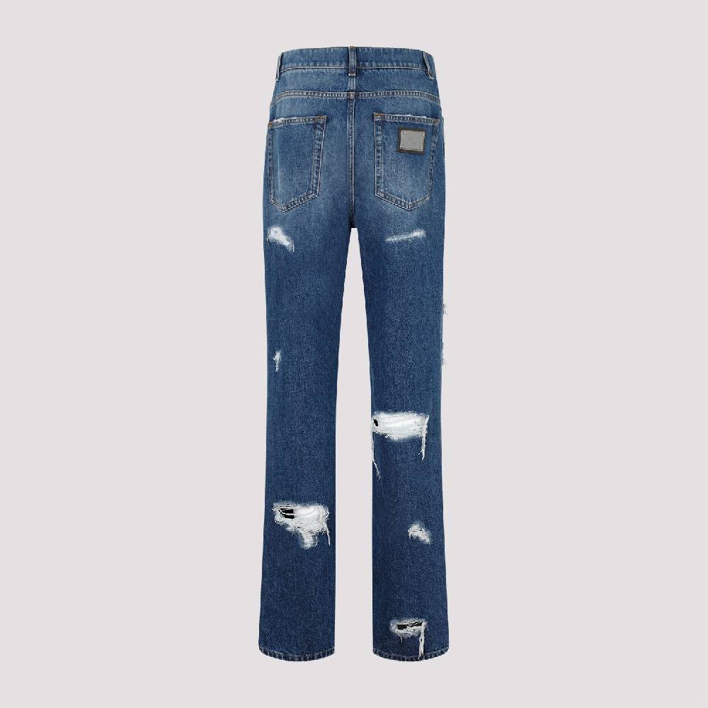 DOLCE & GABBANA  Jeans Distressed Cotone Blu Dolce & Gabbana Affare Del Giorno