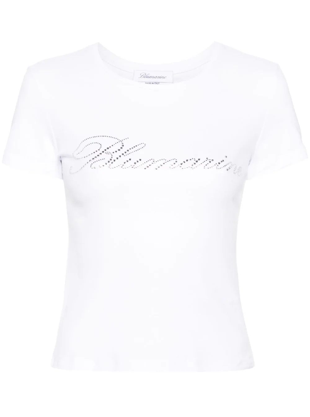 BLUMARINE  T-Shirt da Donna BLUMARINE in Cotone Bianco con Logo Negozio