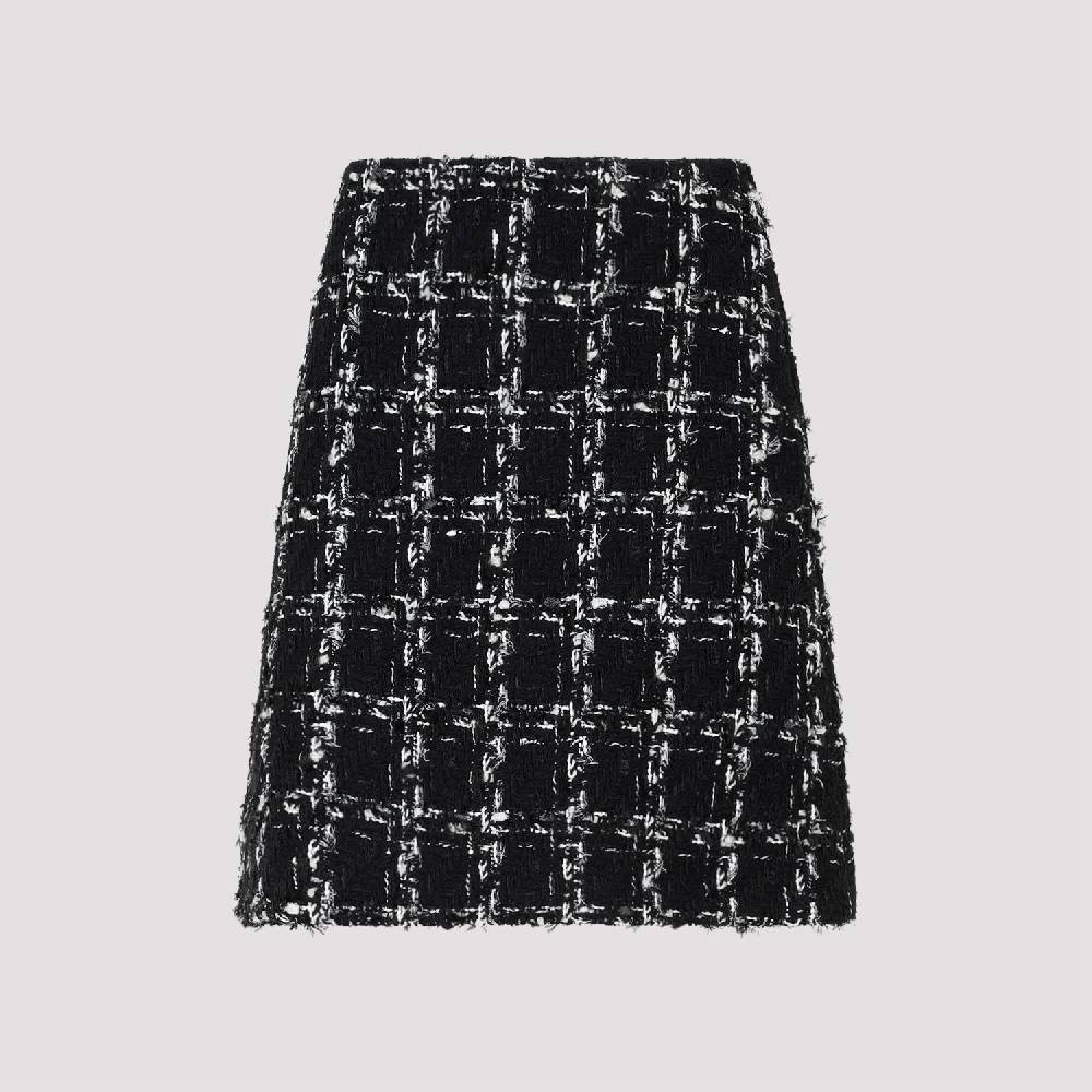 GIAMBATTISTA VALLI  Minigonna in Tweed Giambattista Valli - Quadri Bianco e Nero Moda